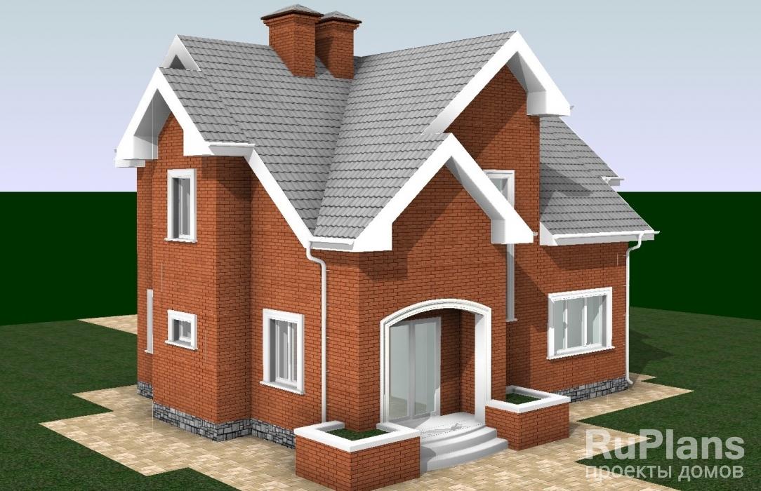 Одноэтажный дом с террасой Rg3251z (Зеркальная версия) - Вид1