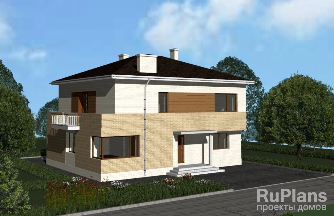 Проект просторного двухэтажного дома Rg3450z (Зеркальная версия) - Вид1