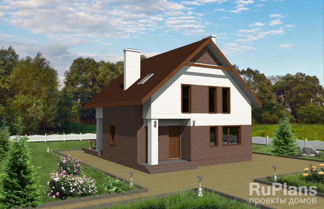 Элегантный одноэтажный дом с мансардой Rg3718 - Вид1