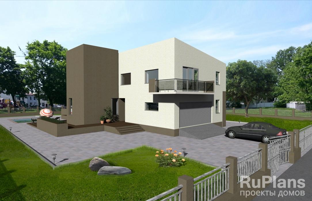 Проект современного просторного двухэтажного дома Rg3793 - Вид1