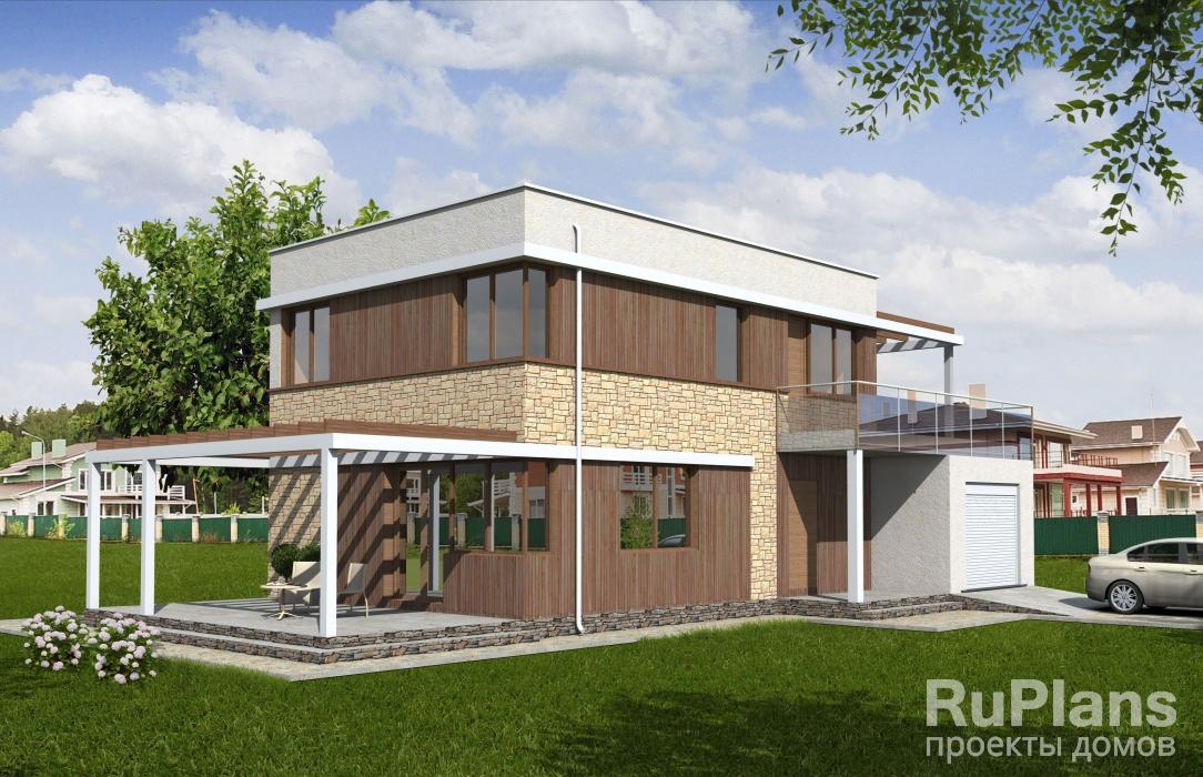 Проект двухэтажного дома с террасой Rg3868 - Вид1