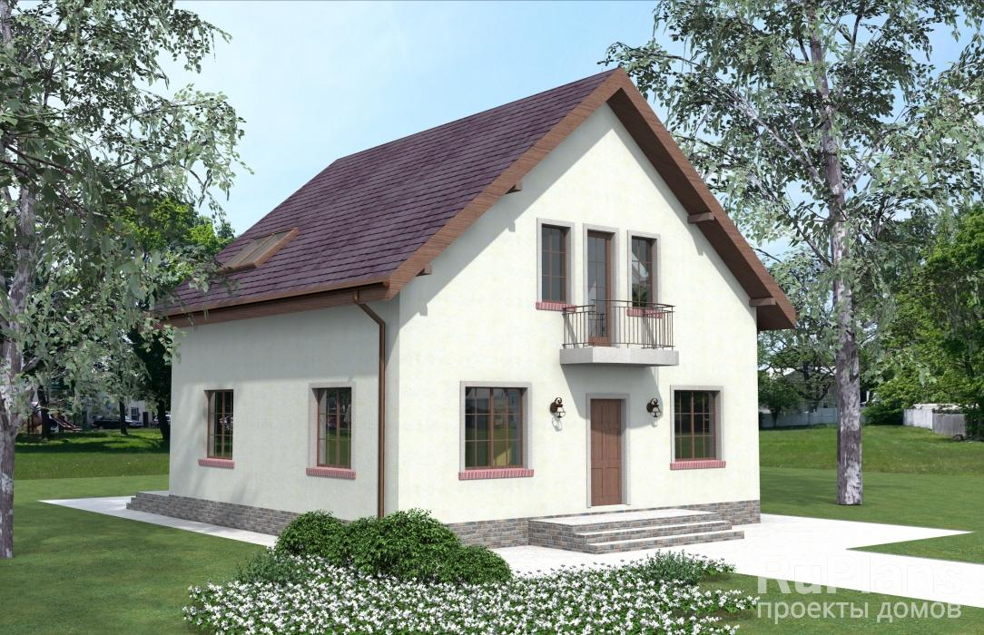 Проект комфортного дома с мансардой Rg3913 - Вид1