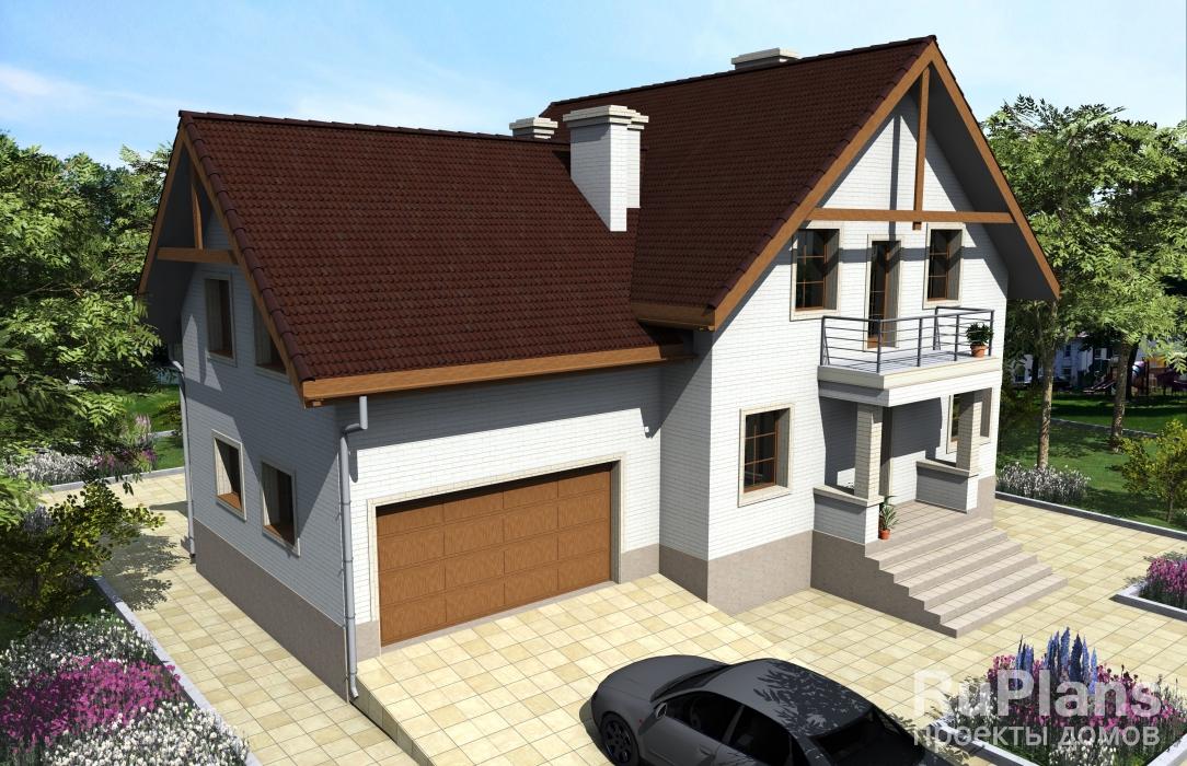 Готовый проект просторного дома с мансардой Rg3915 - Вид1