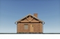 Эскизный проект одноэтажного гостевого дома с террасой и облицовкой кирпичем Rg3940z (Зеркальная версия) Фасад1