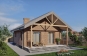 Эскизный проект одноэтажного гостевого дома с террасой и облицовкой кирпичем Rg3940 Вид1