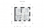 Эскизный проект одноэтажного гостевого дома облицованного кирпичем с камином Rg4014z (Зеркальная версия) План2