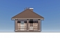 Эскизный проект одноэтажной бани с камином на террасе Rg4022z (Зеркальная версия) Фасад4