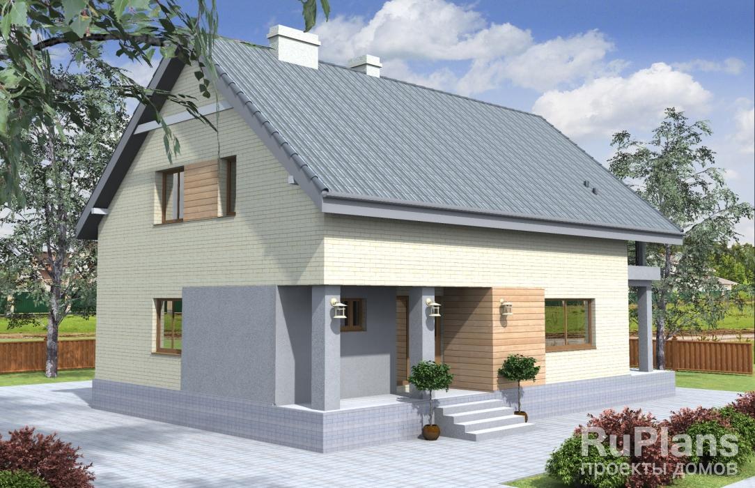 Rg4028 - Проект дома с мансардой и террасой