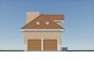Эскизный проект одноэтажного гостевого дома с гаражом на два автомобиля и мансардой Rg4777z (Зеркальная версия) Фасад1