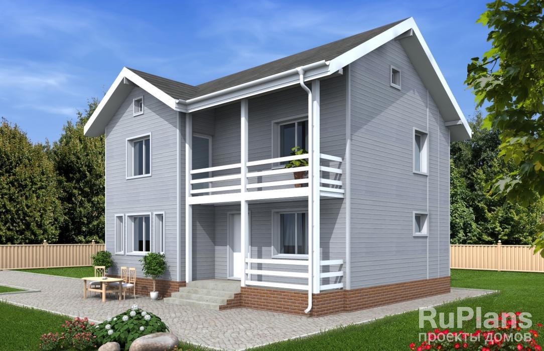 Проект двухэтажного дома в американском стиле Rg4822 - Вид1