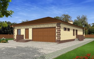 Проект одноэтажного дома с гаражом Rg4825