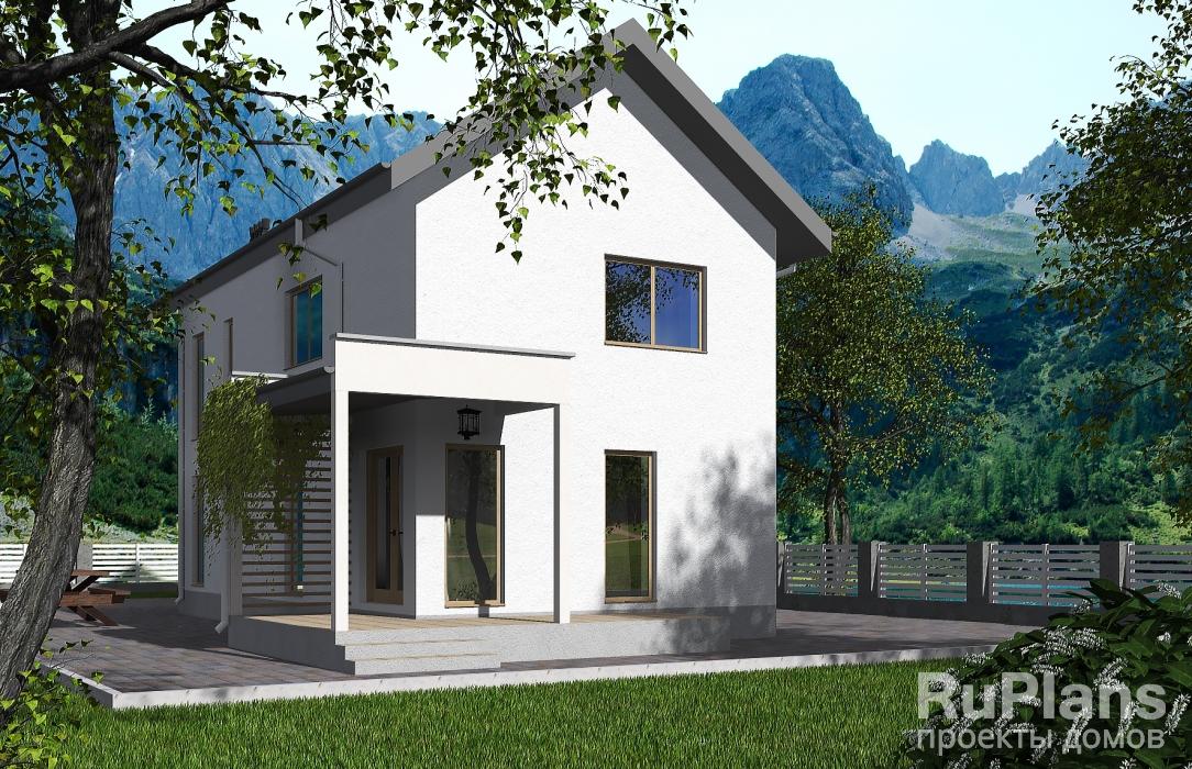 Проект двухэтажного дома для узкого участка Rg4879 - Вид1