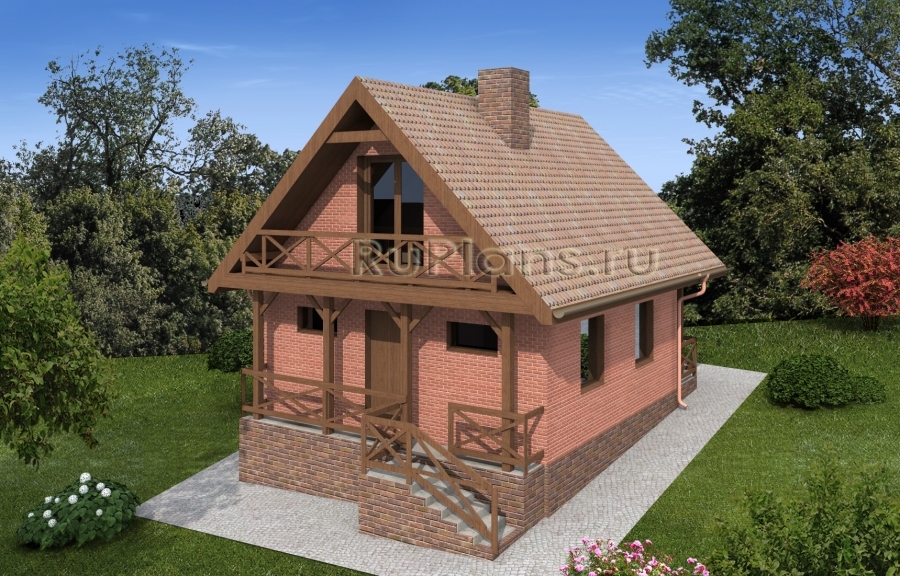 Rg4892 - Проект дома с мансардой на склоне