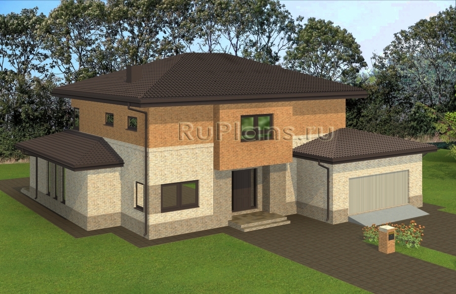 Проект комфортного двухэтажного дома Rg4910 - Вид1