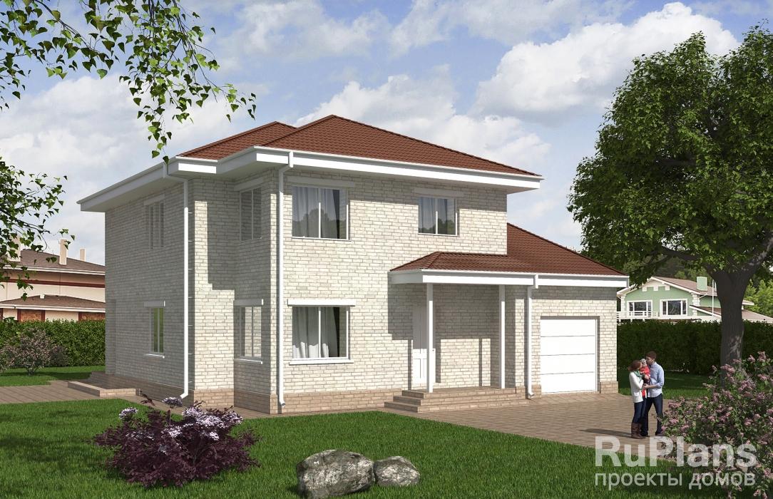 Проект двухэтажного дома с широкой террасой Rg4959z (Зеркальная версия) - Вид1