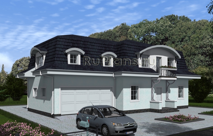 Проект одноэтажного дома с мансардой Rg4975 - Вид1