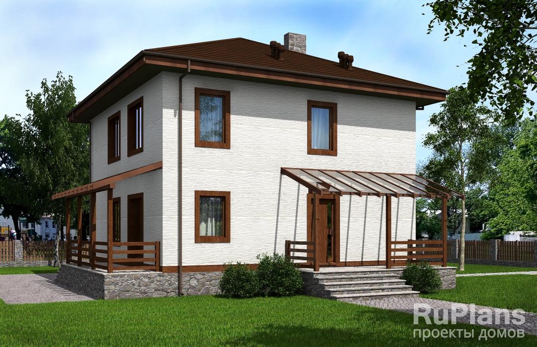 Проект двухэтажного жилого дома с террасами Rg5108 - Вид1