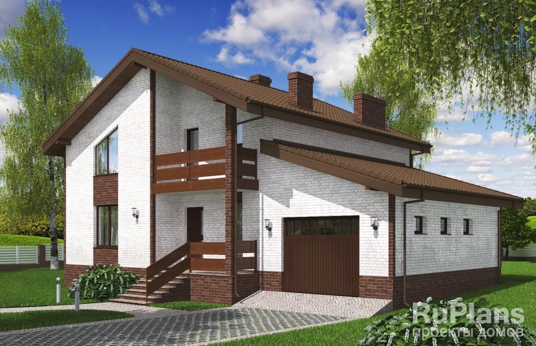 Проект одноэтажного жилого дома с мансардой Rg5118z (Зеркальная версия) - Вид1