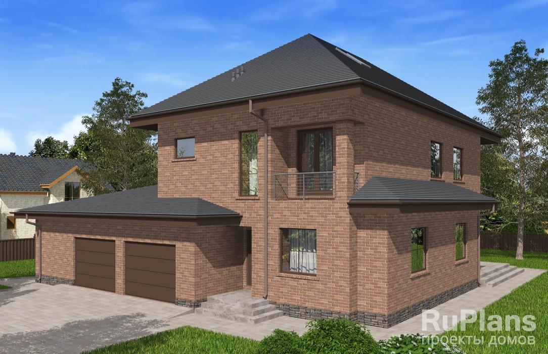 Двухэтажный дом с мансардой, гаражом, террасой и балконом Rg5126z (Зеркальная версия) - Вид1