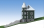 Проект трехэтажного жилого дома с чердаком, лоджией и террасами Rg5182z (Зеркальная версия) Фасад2