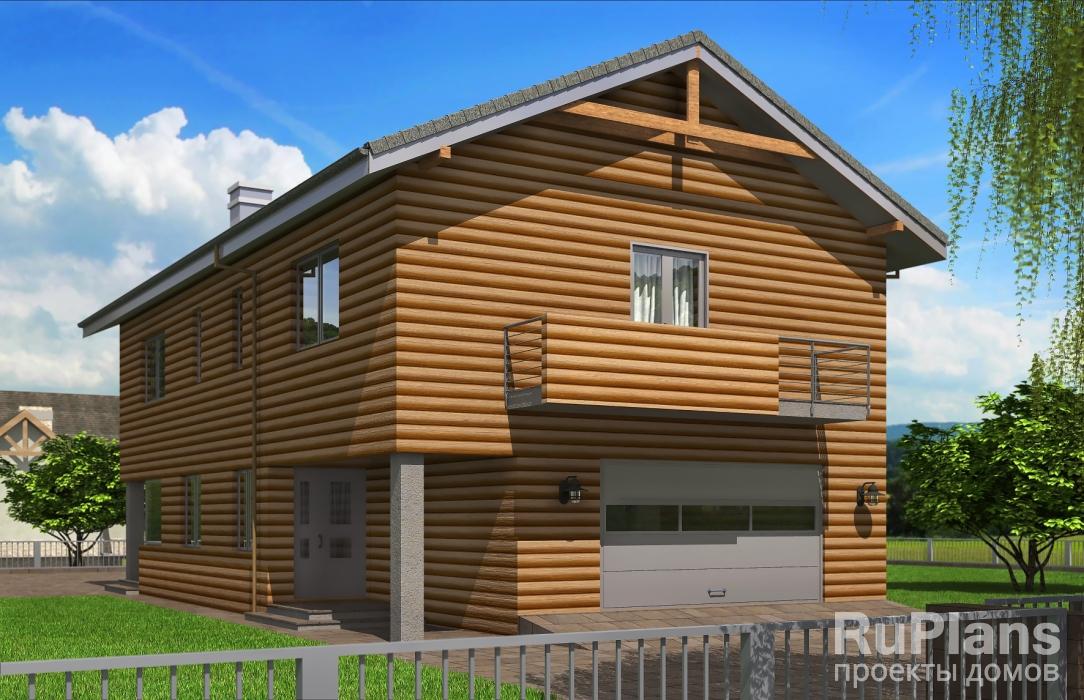 Проект двухэтажного жилого дома с гаражом Rg5199z (Зеркальная версия) - Вид1