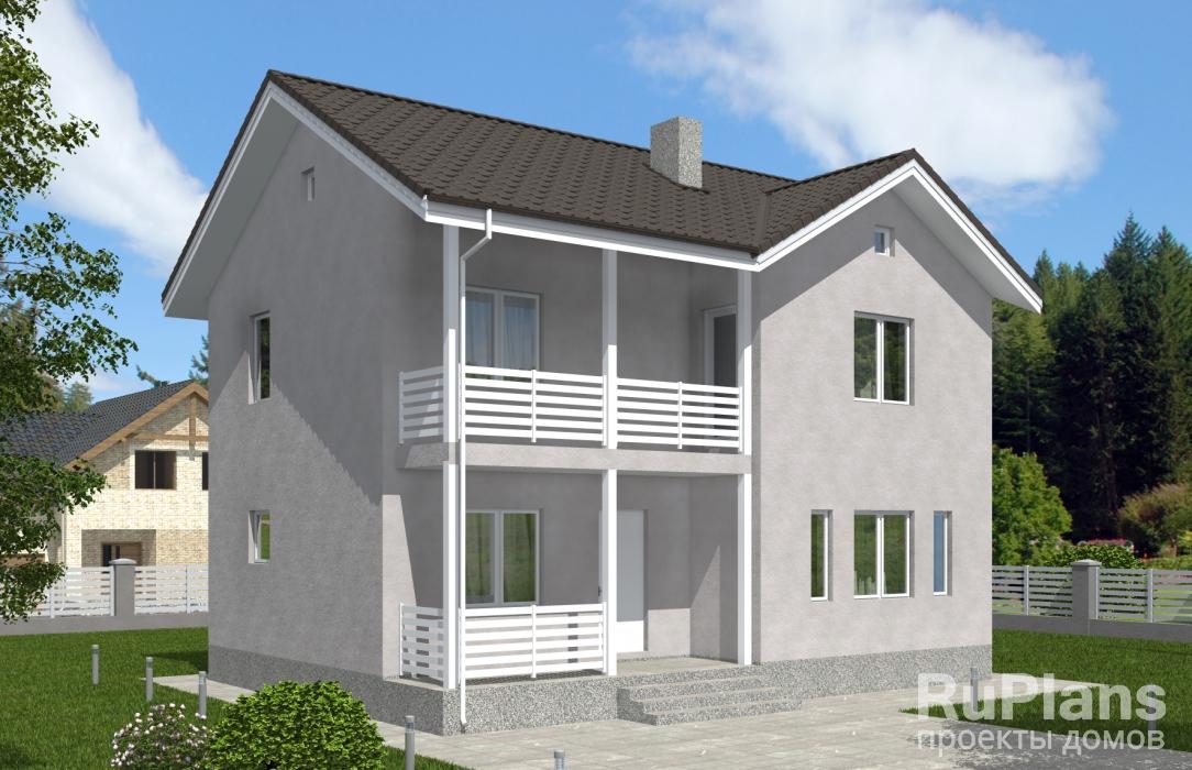 Двухэтажный дом с балконом Rg5236 - Вид1