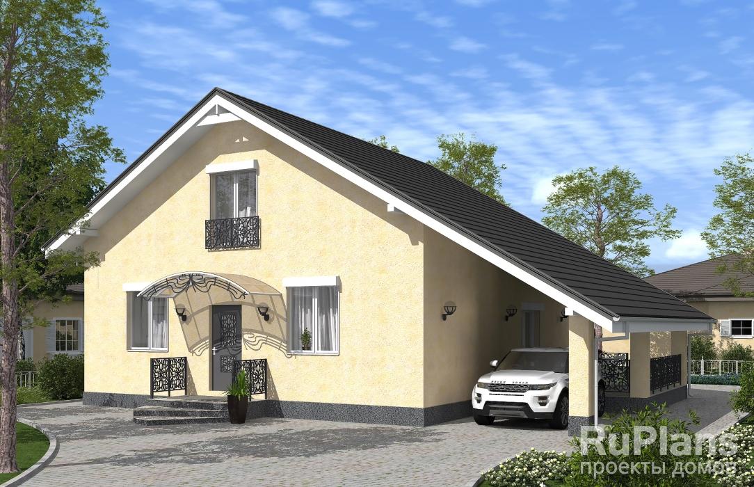 Одноэтажный дом с мансардой и террасой Rg5239 - Вид1