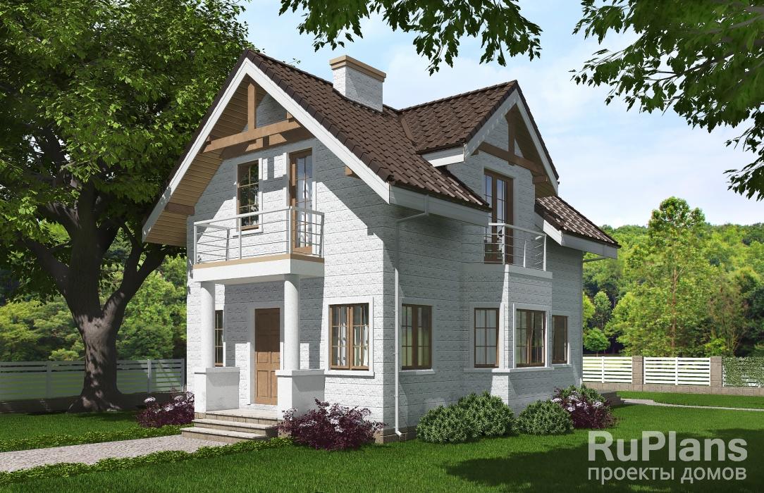 Проект одноэтажного жилого дома с мансардой Rg5273 - Вид1