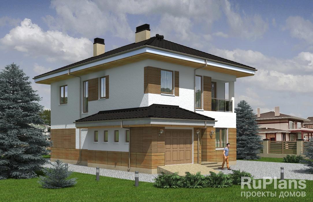 Двухэтажный дом с балконами Rg5278z (Зеркальная версия) - Вид1