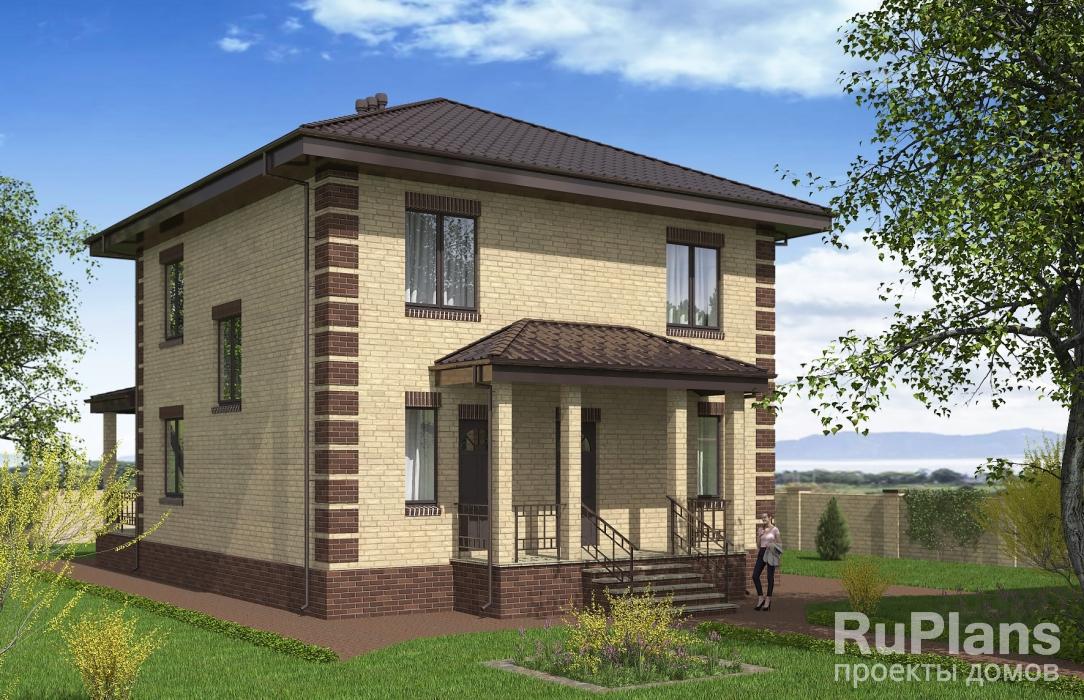 Проект двухэтажного дома с террасами Rg5316z (Зеркальная версия) - Вид1