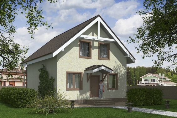 Rg5317 - Проект одноэтажного дома с террасой и мансардой