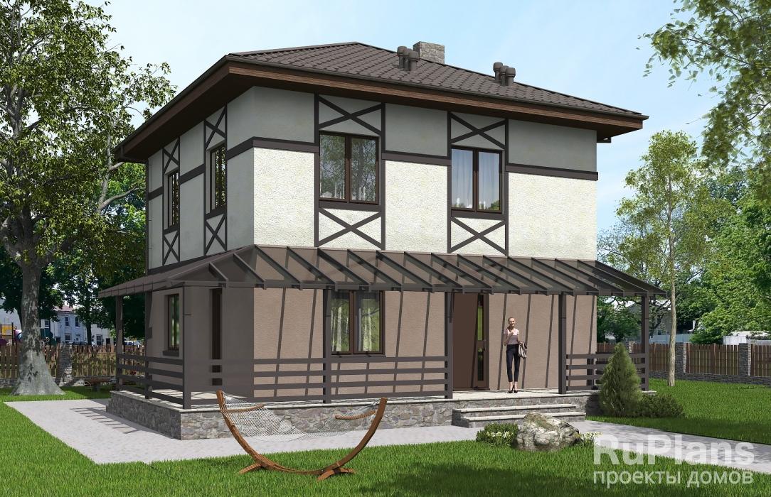 Проект двухэтажного жилого дома с террасами Rg5377z (Зеркальная версия) - Вид1