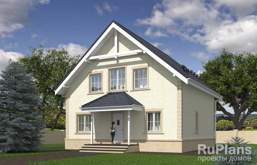 Проект одноэтажного дома с мансардой Rg5458z (Зеркальная версия) - Вид1