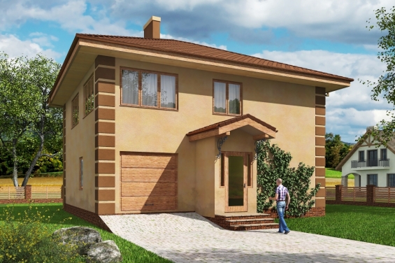 Rg5462 - Проект двухэтажного жилого дома с террасой и гаражом