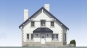 Одноэтажный жилой дом с мансардой, террасой, эркером и балконом Rg5466z (Зеркальная версия) Фасад1