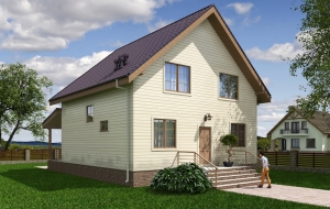 Одноэтажный дом с мансардой и террасой Rg5469