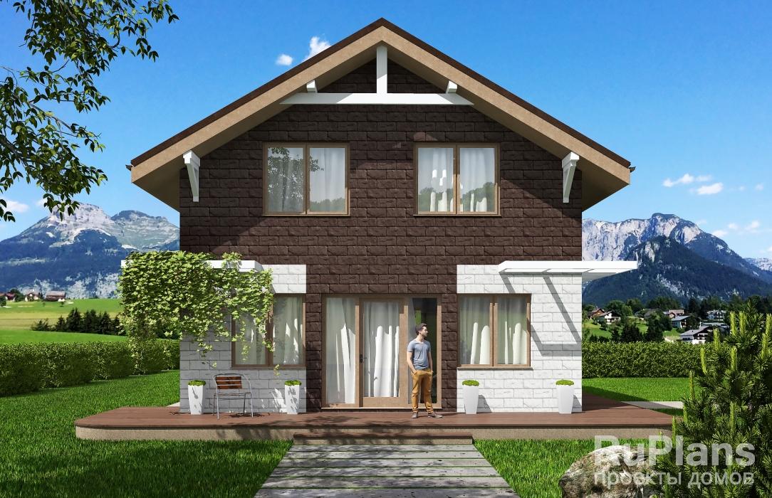 Одноэтажный дом с мансардой Rg5512z (Зеркальная версия) - Вид1
