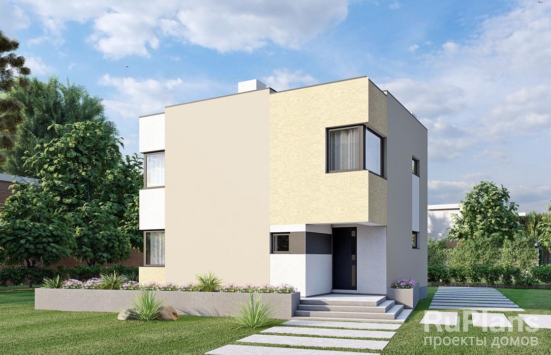 Проект двухэтажного дома с террасой Rg5515z (Зеркальная версия) - Вид1