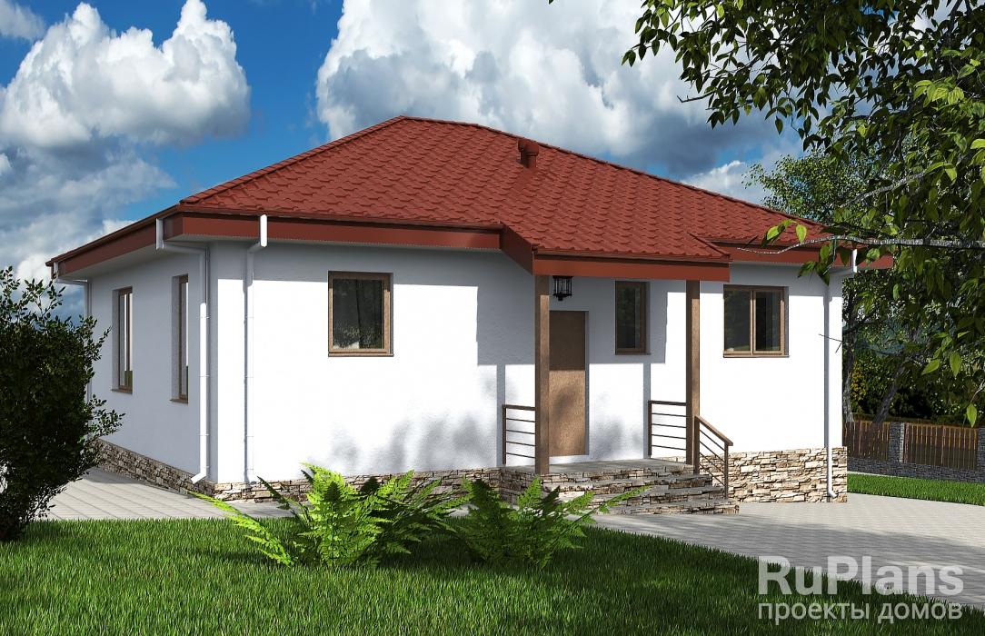 Проект одноэтажного жилого дома Rg5522 - Вид1