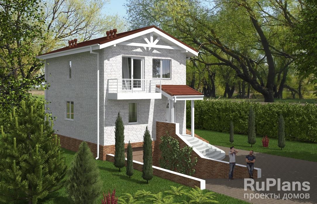 Проект двухэтажного дома с подвалом и гаражом Rg5528 - Вид1