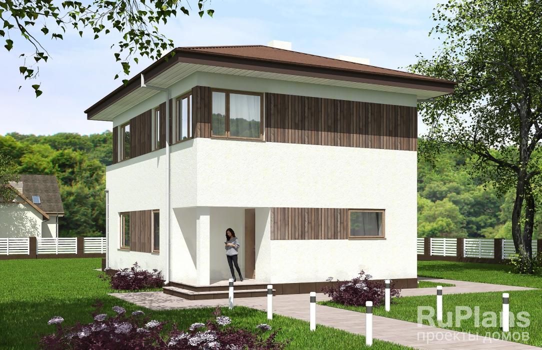 Проект индивидуального двухэтажного жилого дома с балконом Rg5543 - Вид1