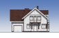 Одноэтажный дом с мансардой, гаражом, террасой и балконами Rg5579z (Зеркальная версия) Фасад1