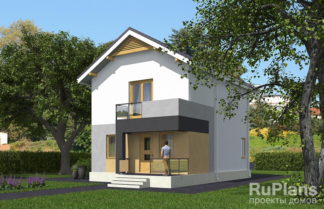 Проект двухэтажного дома с террасой Rg5604z (Зеркальная версия) - Вид1