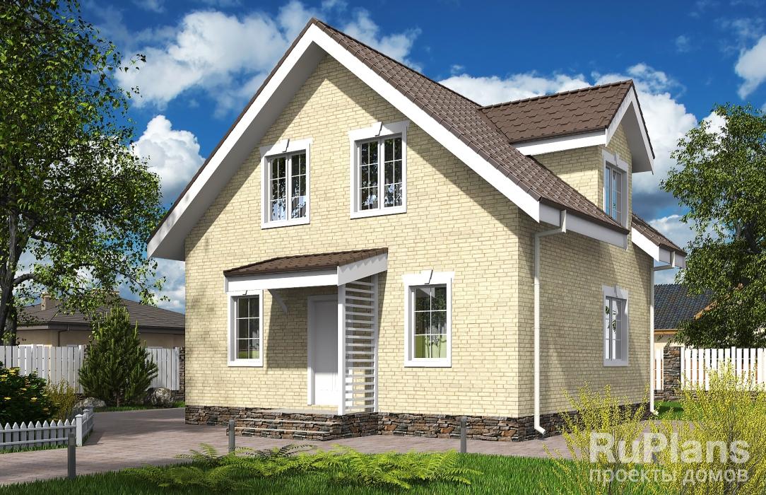 Одноэтажный дом с мансардой Rg5607z (Зеркальная версия) - Вид1