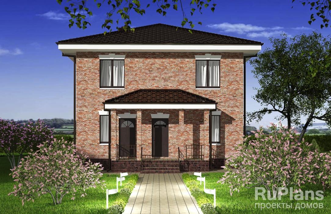 Проект двухэтажного дома с террасами Rg5674z (Зеркальная версия) - Вид1