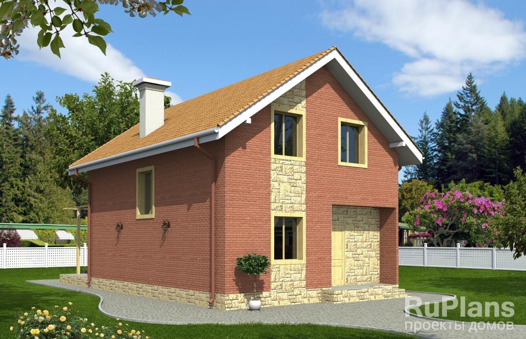 Rg1451 - Проект небольшого узкого дома из кирпича