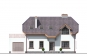 Одноэтажный дом с мансардой, эркером, гаражом, террасой и балконами Rg1570z (Зеркальная версия) Фасад1