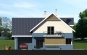 Дом с мансардой, гаражом, террасой и балконами Rg1588z (Зеркальная версия) Фасад1