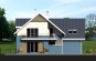 Дом с мансардой, гаражом, террасой и балконами Rg1588z (Зеркальная версия) Фасад2