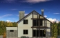 Дом с мансардой, гаражом, террасой и балконами Rg1617z (Зеркальная версия) Фасад2